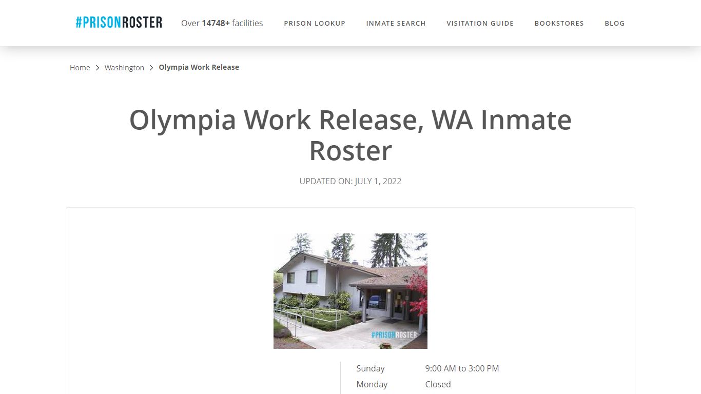 Olympia Work Release, WA Inmate Roster